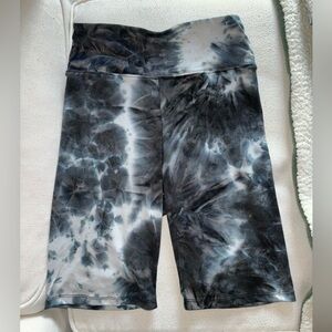 Blue and White Soft Tie Dye Biker Shorts